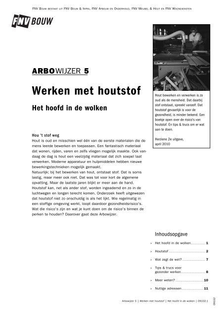 Arbowijzer "Werken met houtstof" - FNV Bouw