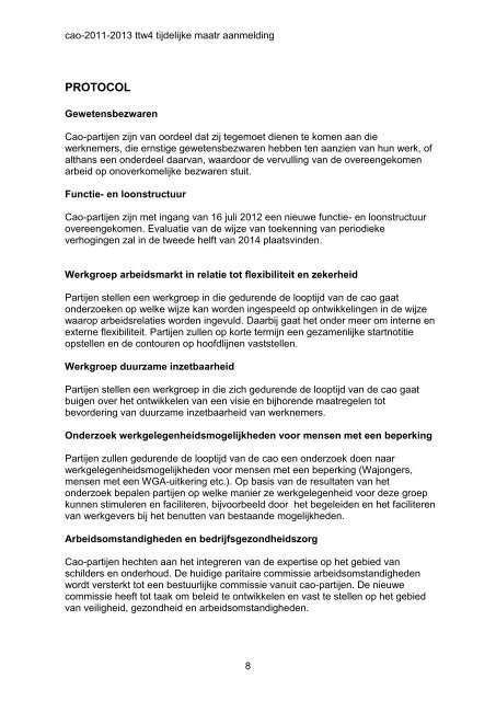 Cao 2011 - 2013 gewijzigde versie in verband met ... - FNV Bouw