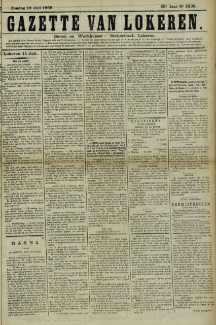 Zondag 12 Juli 1908. 65° Jaar N° 3338. Bureel en Werkhuizen ...