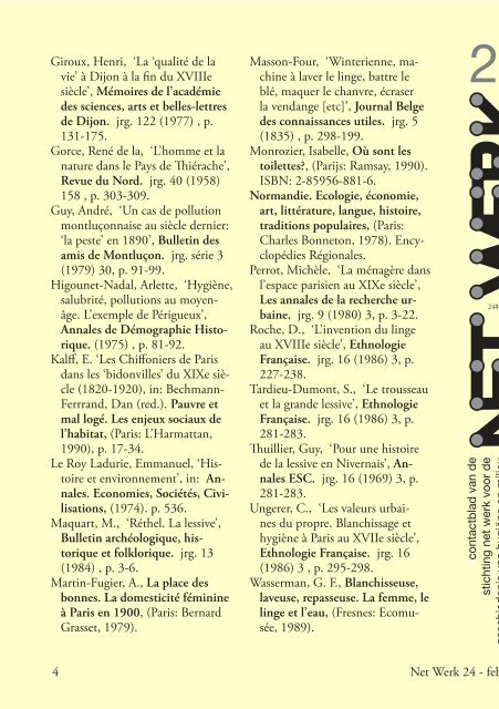 Net Werk voor de Geschiedenis van Hygiëne en Milieu 1991-1993 ...