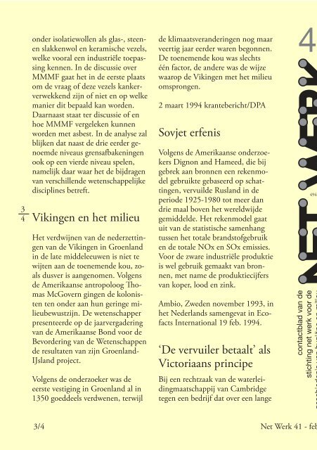 Net Werk voor de Geschiedenis van Hygiëne en Milieu, 1994-1996 ...