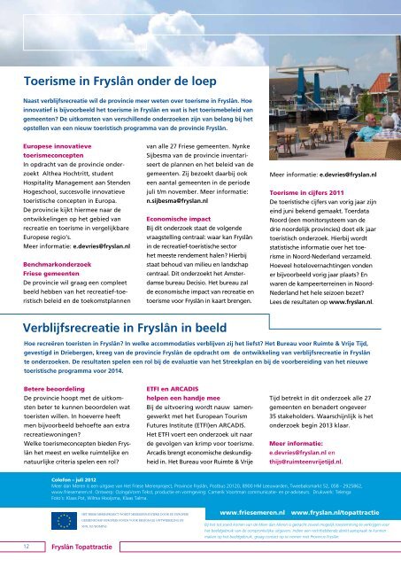 Meer dan Meren juli 2012 - Provincie Fryslân