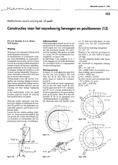 Constructies 'voor het nauwkeurig bewegen en positioneren ... - DSPE