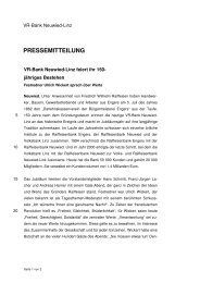 PRESSEMITTEILUNG - VR-BANK Neuwied-Linz eG