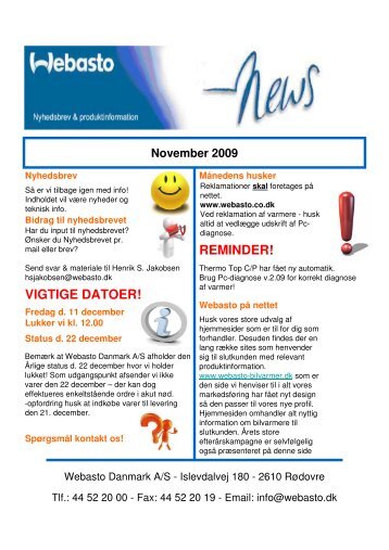November 2009 - webasto.co.dk