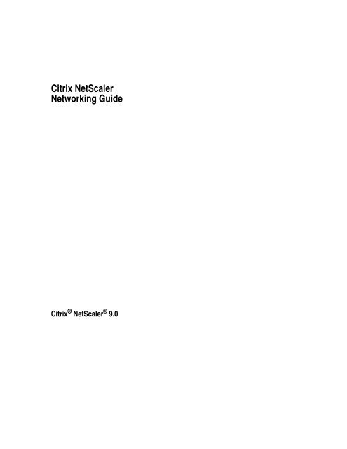 Citrix NetScaler Networking Guide - Citrix Knowledge Center