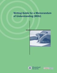 Writing Guide for a Memorandum of Understanding (MOU) - SafeCom