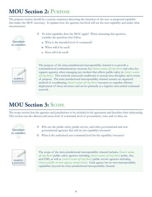 Writing Guide for a Memorandum of Understanding (MOU) - SafeCom