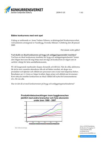 Bättre konkurrens med rent spel - Utdrag ur anförande av Anne ...