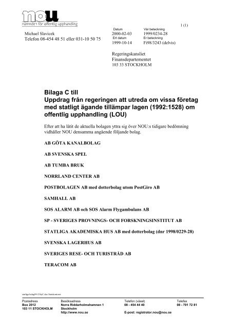 (1992:1528) om offentlig upphandling (LOU)