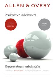 Expertenforum Arbeitsrecht Praxiswissen Arbeitsrecht - Allen & Overy