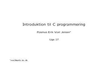 Introduktion til C programmering