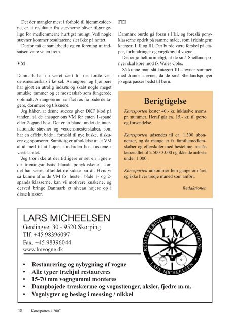 Download Køresporten nr. 4 2007.pdf - Karetmager.dk