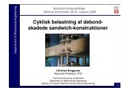 Cyklisk belastning af debond- skadede sandwich-konstruktioner