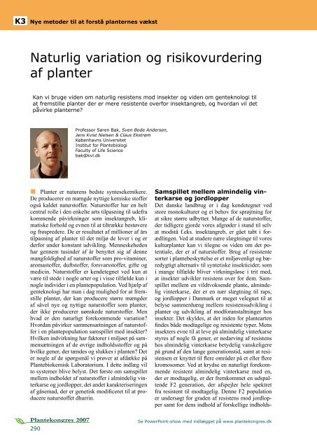 Naturlig variation og risikovurdering af planter - LandbrugsInfo