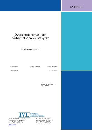 och sårbarhetsanalys Botkyrka - IVL Svenska Miljöinstitutet