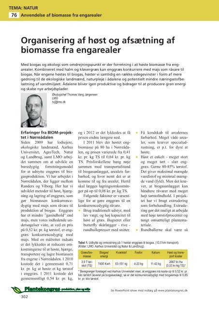 Organisering af høst og afsætning af biomasse fra ... - LandbrugsInfo