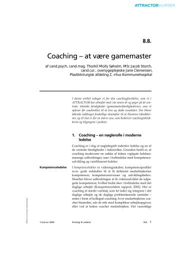 Coaching – at være gamemaster - LandbrugsInfo