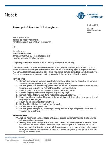 Kontrakt til Aalborghave - Aalborg Kommune
