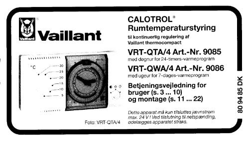CALOTROL® Rumtemperaturstyring - Vaillant