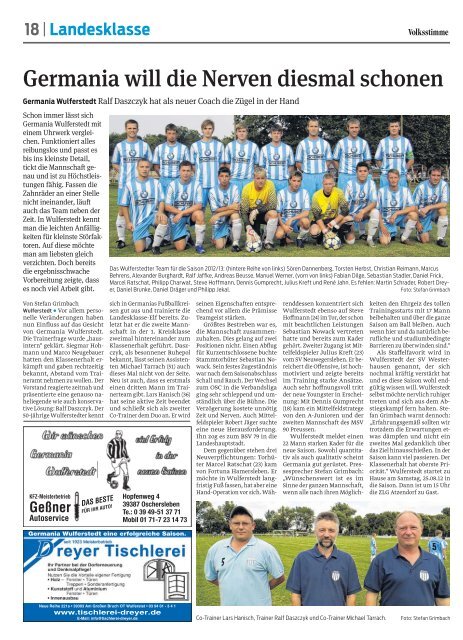 Verbandsliga - Volksstimme