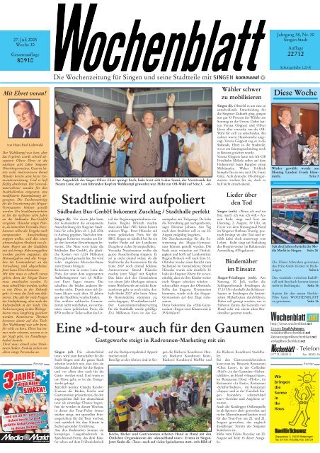 27. Juli 2005 - Singener Wochenblatt