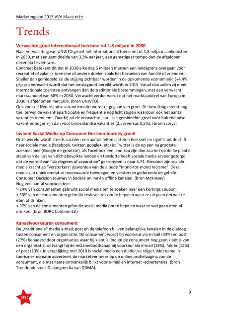 Marketing Communicatie Plan 2013 - VVV Maastricht