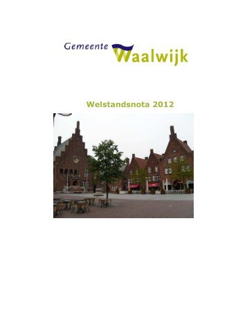 Welstandsnota 2012 - Gemeente Waalwijk