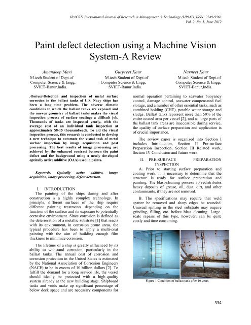 Paint defect detection using a Machine Vision System-A Review