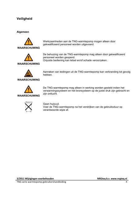 Bedieningshandleiding TNG serie - Technea