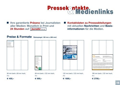 Preise & Formate (Satzspiegel: 185 mm x 260 mm)