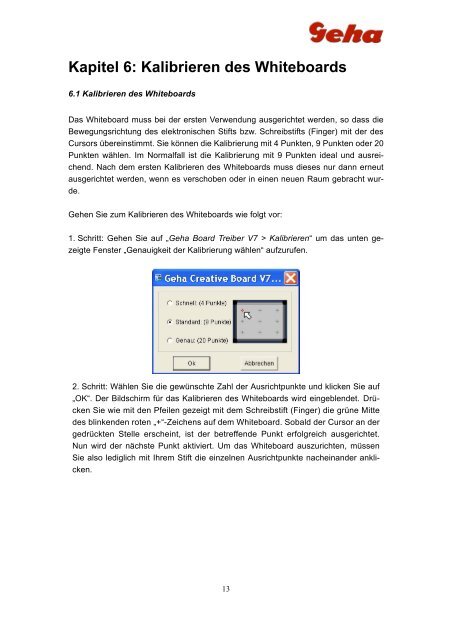 Benutzerhandbuch eBoard Touch - Geha