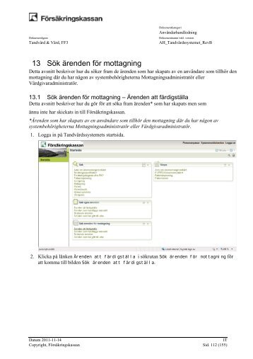 13 Sök ärenden för mottagning - Försäkringskassan
