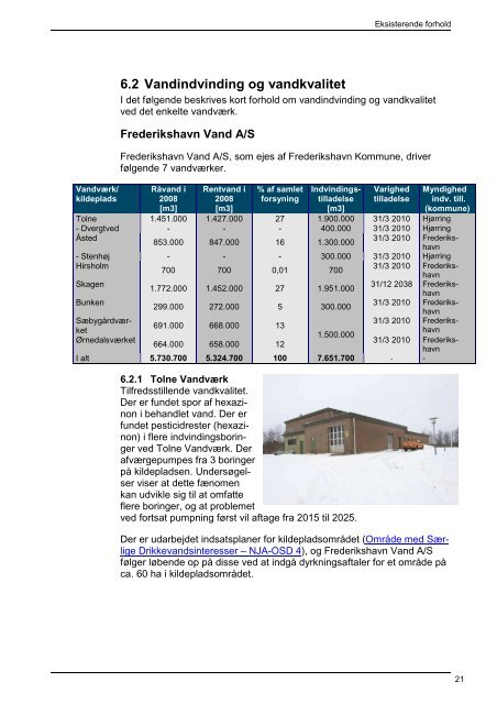 Vandforsyningsplan 2009-2019 - Frederikshavn Kommune