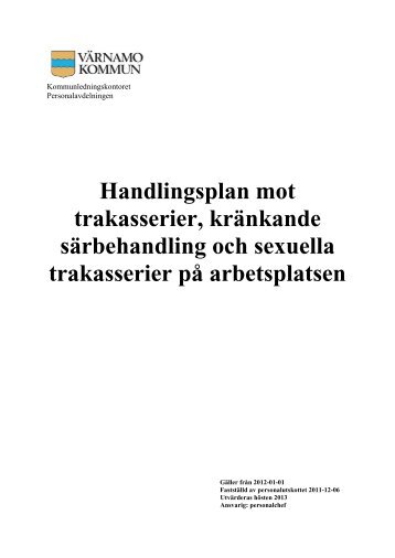 Handlingsplan mot trakasserier m.m..pdf - Värnamo kommun
