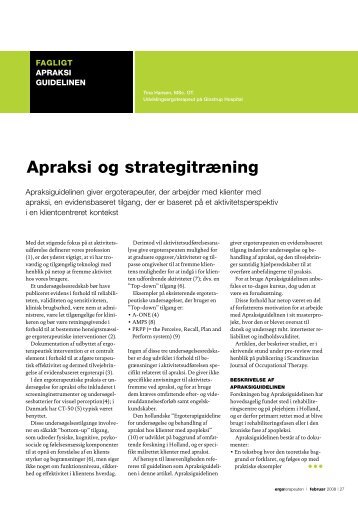 [pdf] apraksi og strategitræning - Ergoterapeutforeningen