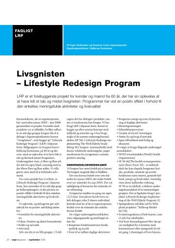 [pdf] Livsgnisten - Lifestyle Redesign Program
