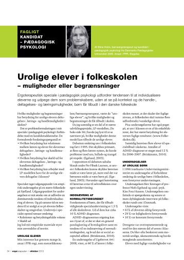 Urolige elever i folkeskolen