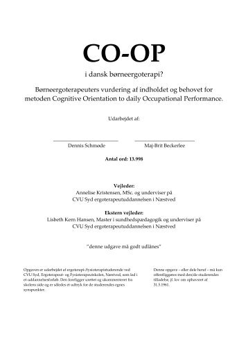 [pdf] CO-OP - Ergoterapeutforeningen