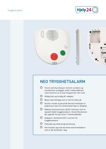 Produktark NEO trygghetsalarm - Hjelp24 as