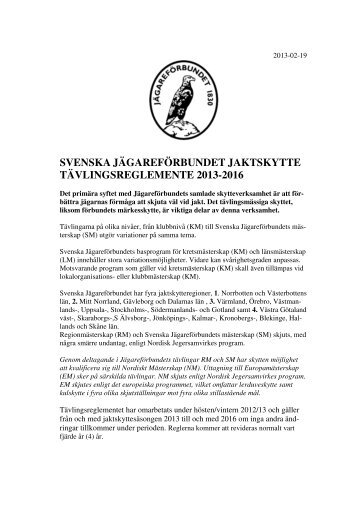 Tävlingsreglement 2013-2016 - Svenska Jägareförbundet