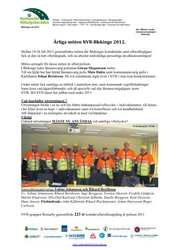 Mellan 19-26 feb 2012 genomfördes möten där - Svenska ...