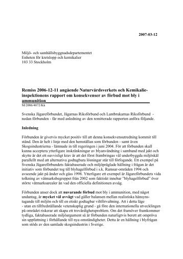 Remiss 2006-12-11 angående Naturvårdsverkets och Kemikalie ...