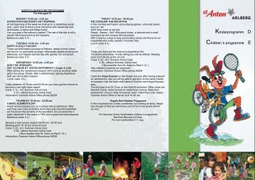 Kinderprogramm D Children´s programme E