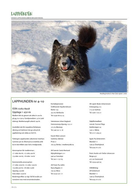 Nr 4/2010 - Svenska Lapphundklubben