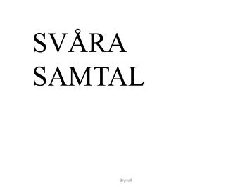 SVÅRA SAMTAL