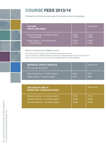 CIM CAM DIGITAL MARKETING and COMMUNICATIONS DIPLOMAS