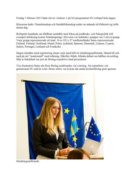 Bilder från EU-rollspelet (pdf) - Folkuniversitetet