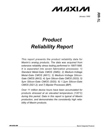 Product Reliability Report - Maxim