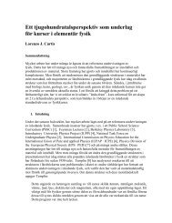 Ett tjugohundratalsperspektiv som underlag för kurser i elementär fysik